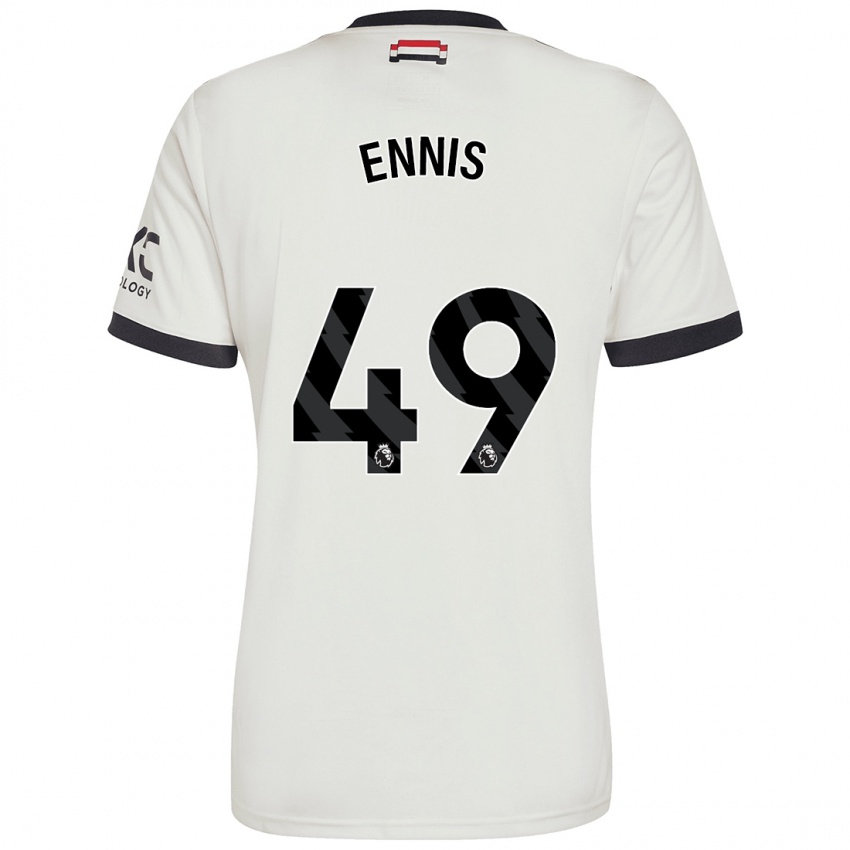 Kinderen Ethan Ennis #49 Gebroken Wit Thuisshirt Derde Tenue 2024/25 T-Shirt België