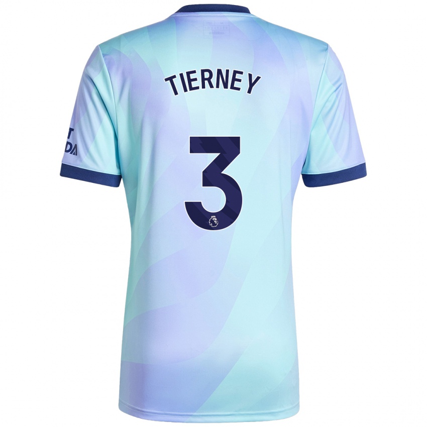 Enfant Maillot Kieran Tierney #3 Aqua Troisieme 2024/25 T-Shirt Belgique