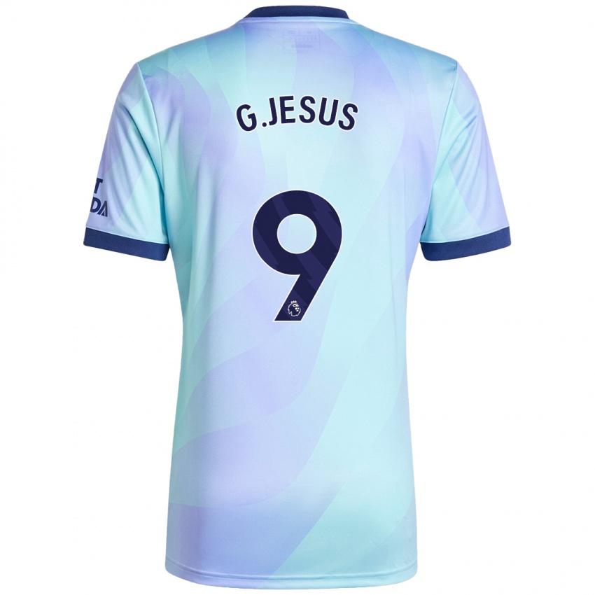 Enfant Maillot Gabriel Jesus #9 Aqua Troisieme 2024/25 T-Shirt Belgique