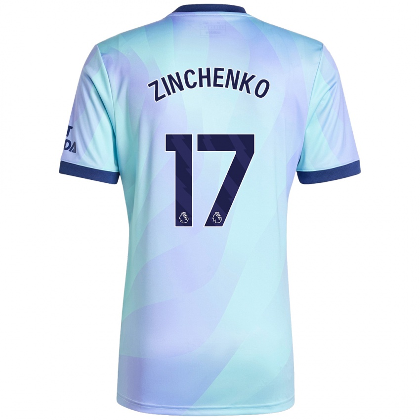 Enfant Maillot Oleksandr Zinchenko #17 Aqua Troisieme 2024/25 T-Shirt Belgique