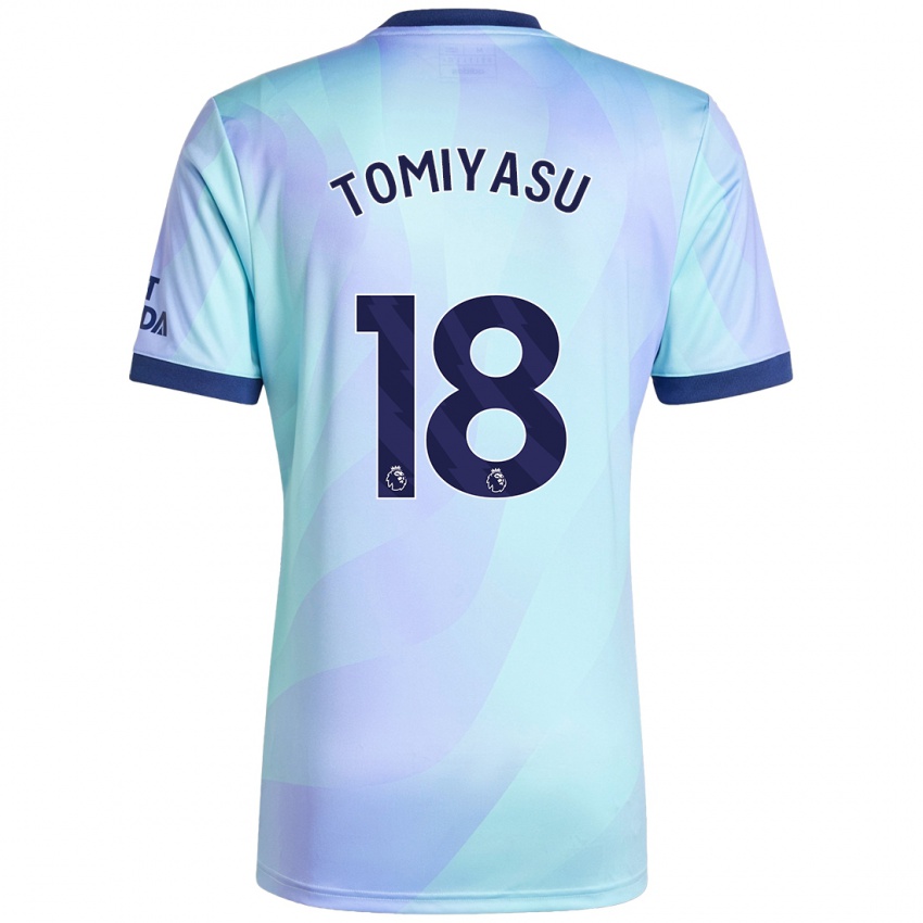 Enfant Maillot Takehiro Tomiyasu #18 Aqua Troisieme 2024/25 T-Shirt Belgique