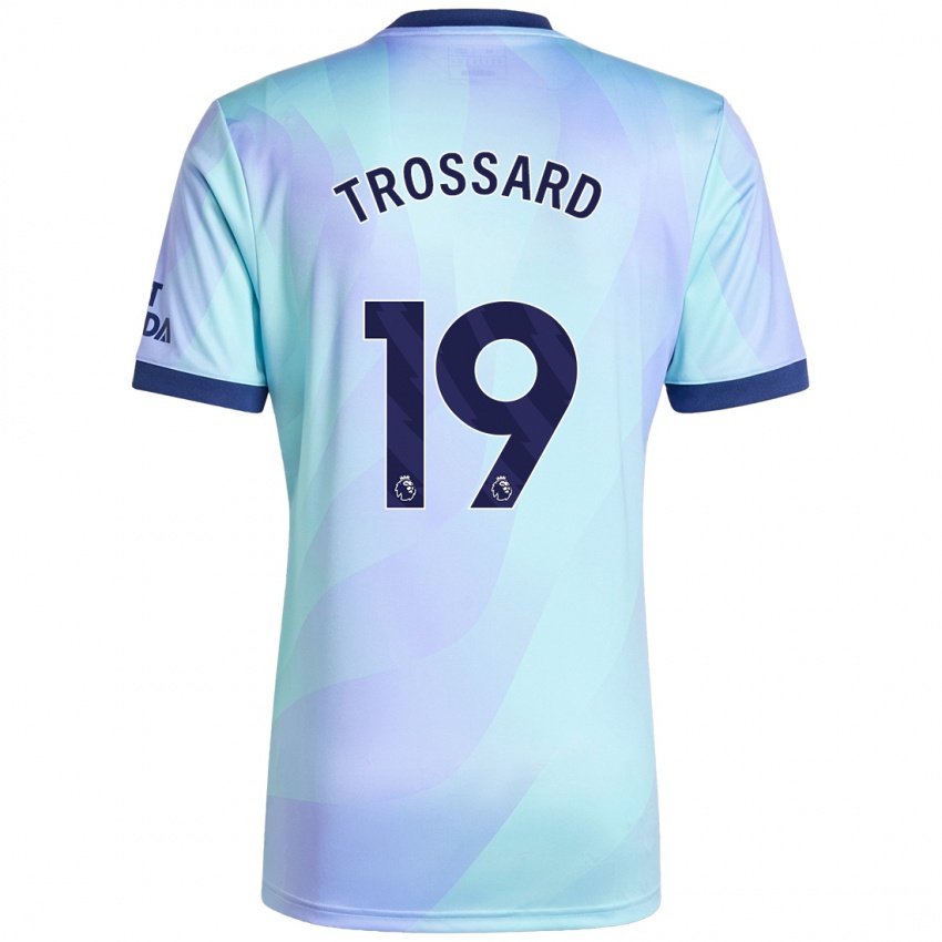 Enfant Maillot Leandro Trossard #19 Aqua Troisieme 2024/25 T-Shirt Belgique