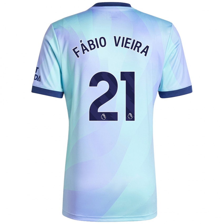 Enfant Maillot Fabio Vieira #21 Aqua Troisieme 2024/25 T-Shirt Belgique