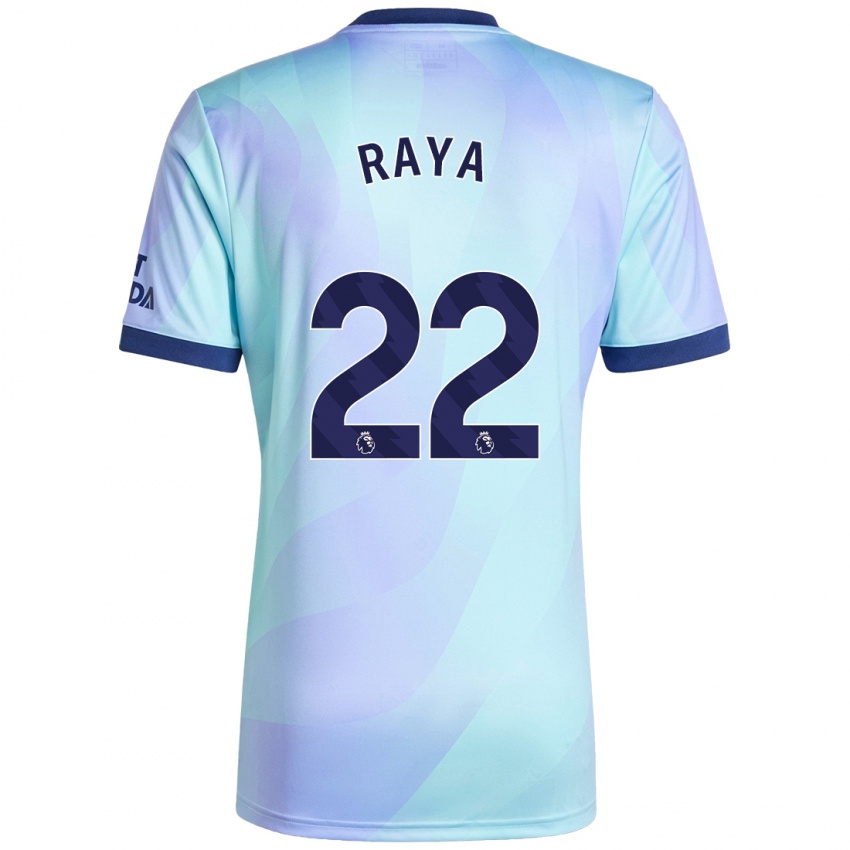 Enfant Maillot David Raya #22 Aqua Troisieme 2024/25 T-Shirt Belgique