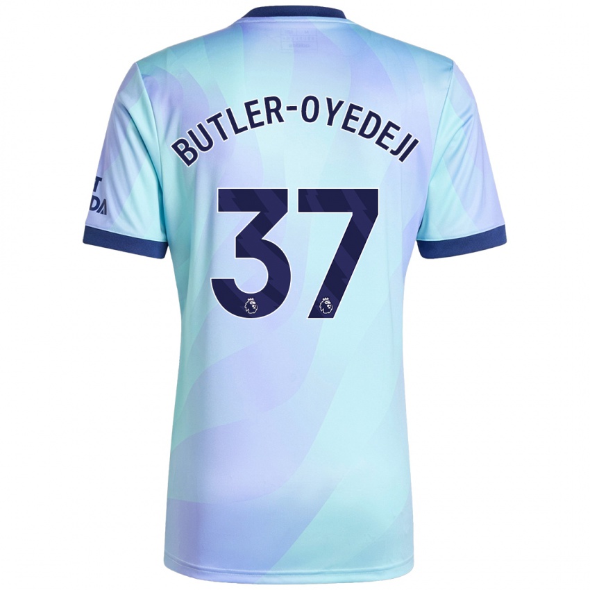 Enfant Maillot Nathan Butler-Oyedeji #37 Aqua Troisieme 2024/25 T-Shirt Belgique