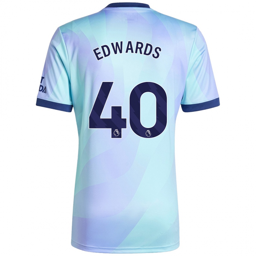 Enfant Maillot Khayon Edwards #40 Aqua Troisieme 2024/25 T-Shirt Belgique