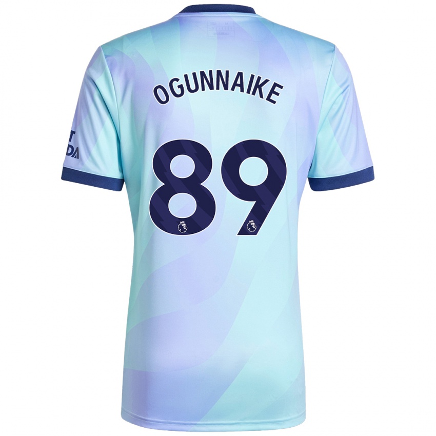 Enfant Maillot Josh Ogunnaike #89 Aqua Troisieme 2024/25 T-Shirt Belgique