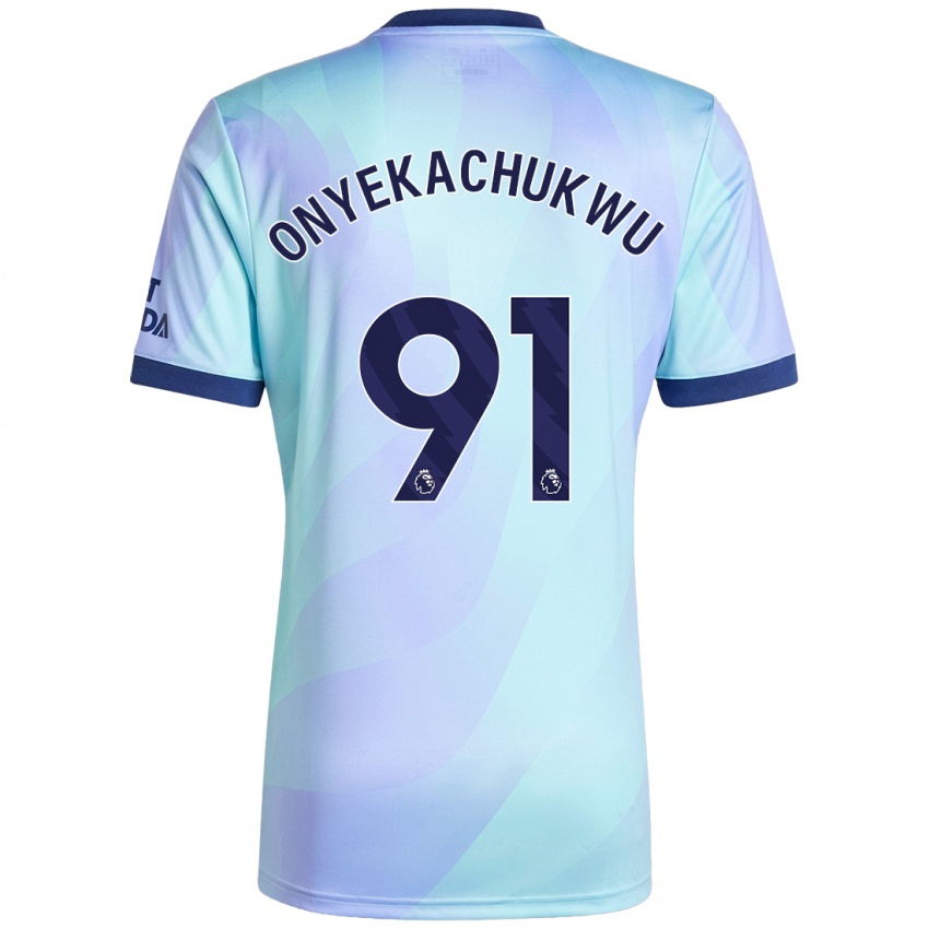 Enfant Maillot Samuel Onyekachukwu #91 Aqua Troisieme 2024/25 T-Shirt Belgique