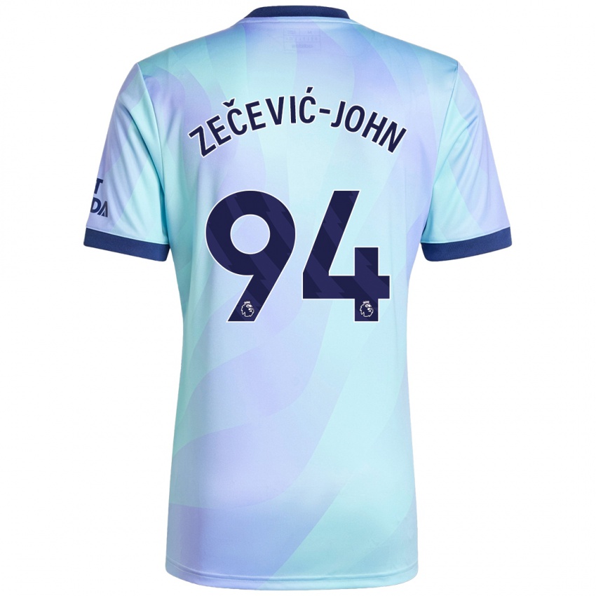 Enfant Maillot Louis Zečević-John #94 Aqua Troisieme 2024/25 T-Shirt Belgique