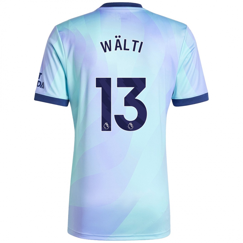 Enfant Maillot Lia Wälti #13 Aqua Troisieme 2024/25 T-Shirt Belgique