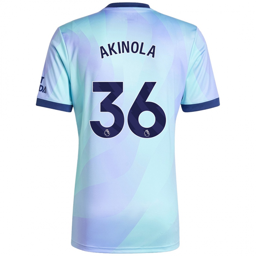 Enfant Maillot Tim Akinola #36 Aqua Troisieme 2024/25 T-Shirt Belgique