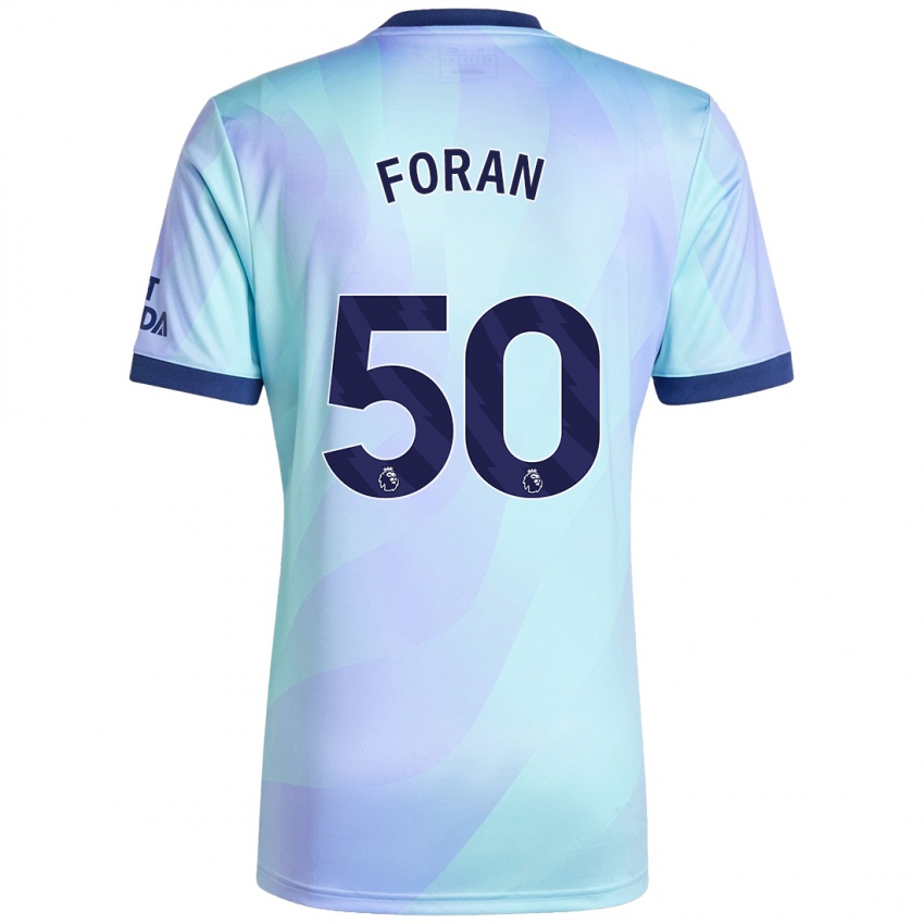 Enfant Maillot Taylor Foran #50 Aqua Troisieme 2024/25 T-Shirt Belgique