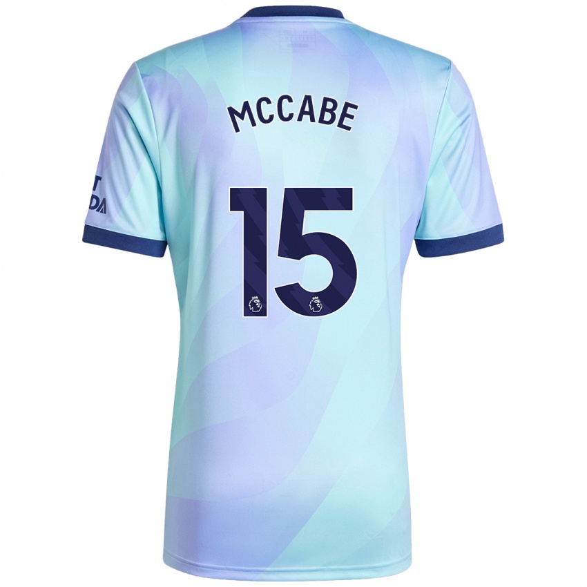 Enfant Maillot Katie Mccabe #15 Aqua Troisieme 2024/25 T-Shirt Belgique