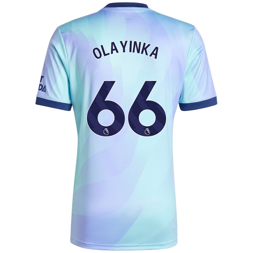 Enfant Maillot James Olayinka #66 Aqua Troisieme 2024/25 T-Shirt Belgique