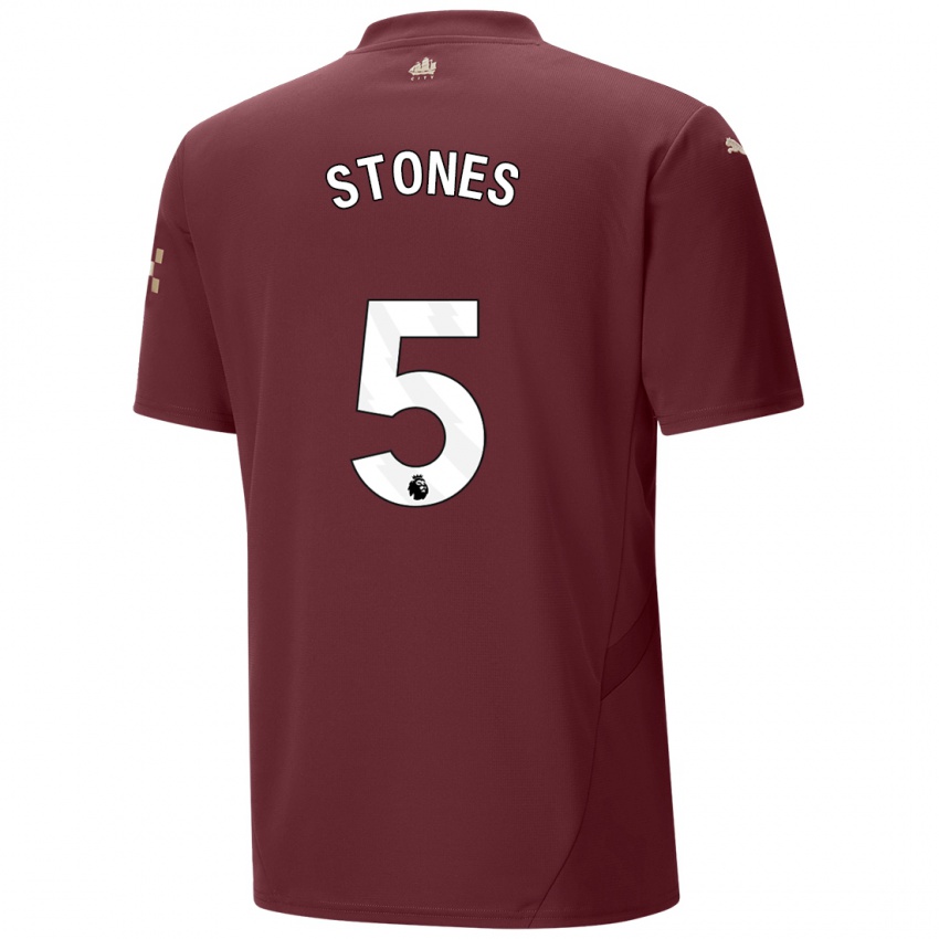 Kinder John Stones #5 Kastanienbraun Ausweichtrikot Trikot 2024/25 T-Shirt Belgien