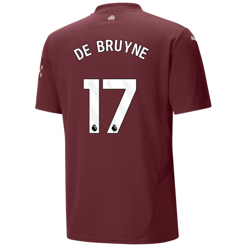 Kinderen Kevin De Bruyne #17 Kastanjebruin Thuisshirt Derde Tenue 2024/25 T-Shirt België