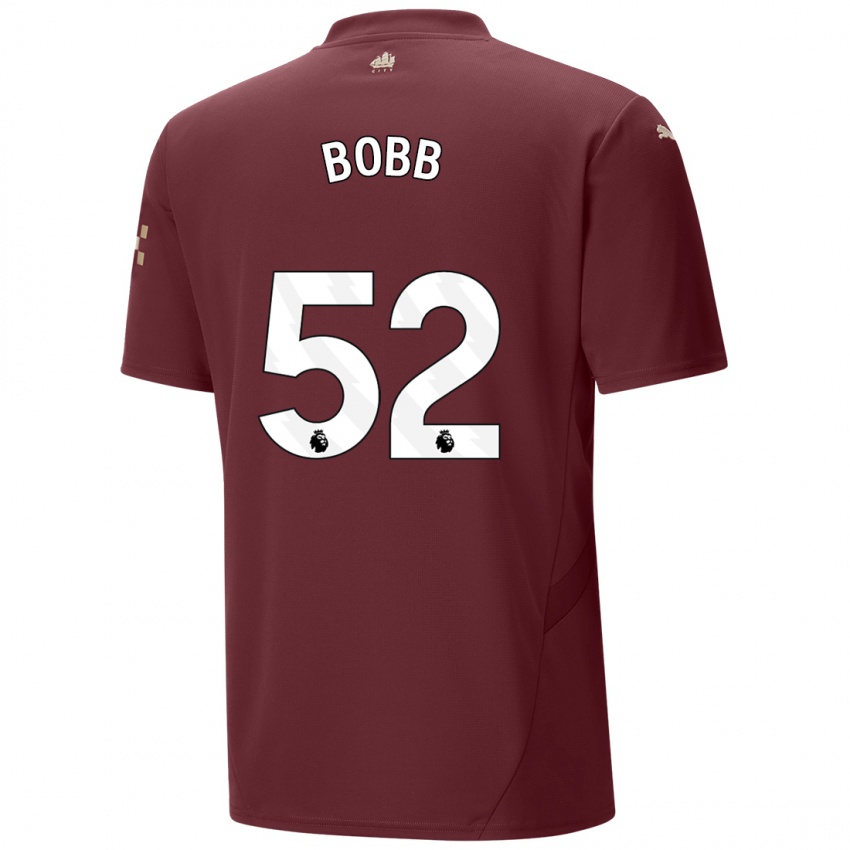 Kinder Oscar Bobb #52 Kastanienbraun Ausweichtrikot Trikot 2024/25 T-Shirt Belgien