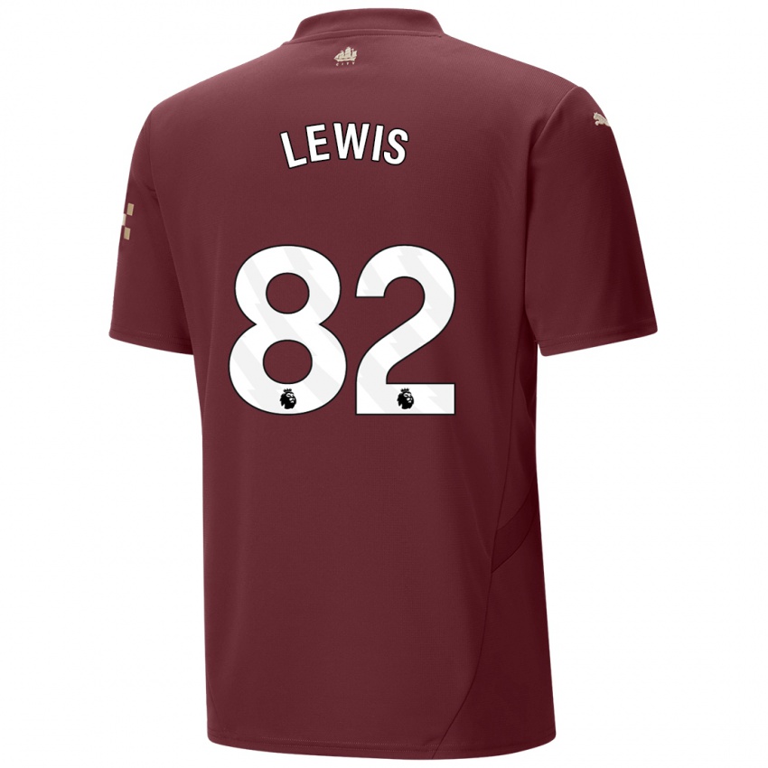 Kinder Rico Lewis #82 Kastanienbraun Ausweichtrikot Trikot 2024/25 T-Shirt Belgien