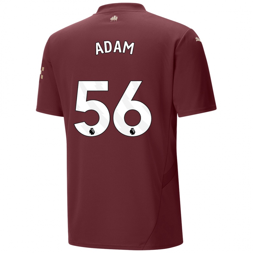 Kinder Josh Adam #56 Kastanienbraun Ausweichtrikot Trikot 2024/25 T-Shirt Belgien