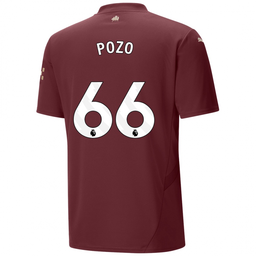 Kinder Iker Pozo #66 Kastanienbraun Ausweichtrikot Trikot 2024/25 T-Shirt Belgien