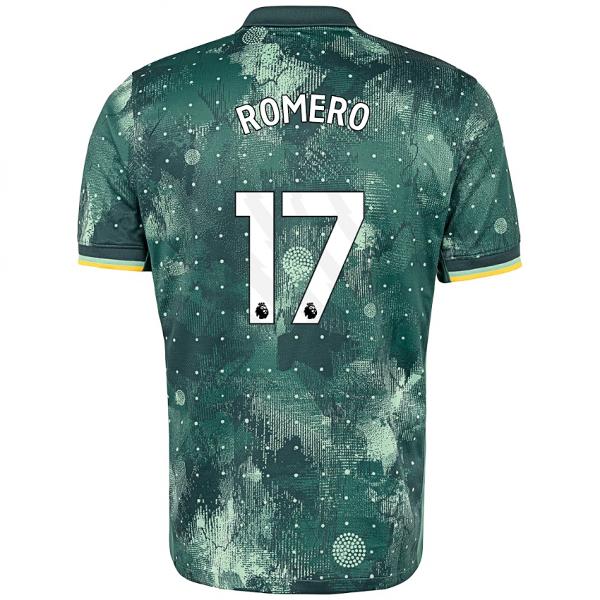 Kinderen Cristian Romero #17 Muntgroen Thuisshirt Derde Tenue 2024/25 T-Shirt België