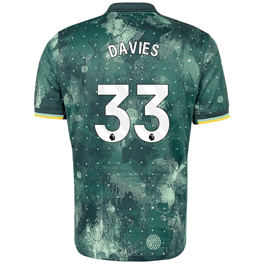 Kinderen Ben Davies #33 Muntgroen Thuisshirt Derde Tenue 2024/25 T-Shirt België