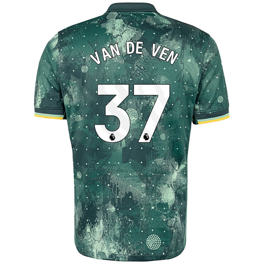 Kinderen Micky Van De Ven #37 Muntgroen Thuisshirt Derde Tenue 2024/25 T-Shirt België