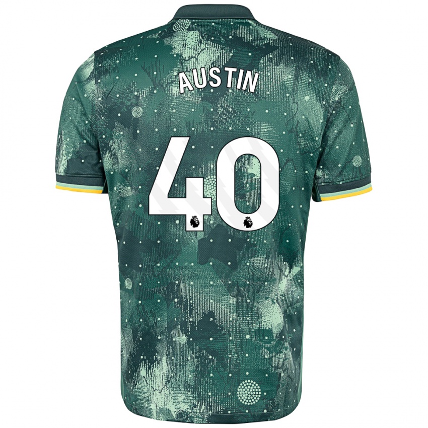 Kinderen Brandon Austin #40 Muntgroen Thuisshirt Derde Tenue 2024/25 T-Shirt België