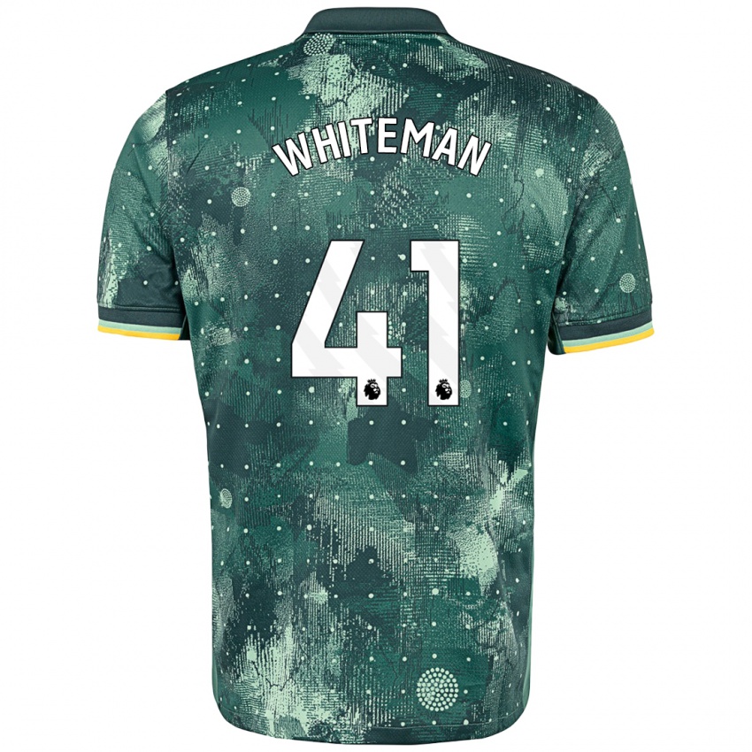 Kinderen Alfie Whiteman #41 Muntgroen Thuisshirt Derde Tenue 2024/25 T-Shirt België