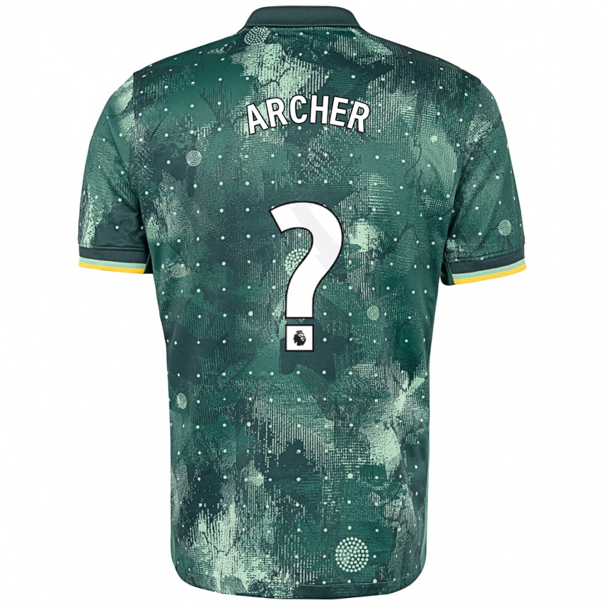 Kinderen Samual Archer #0 Muntgroen Thuisshirt Derde Tenue 2024/25 T-Shirt België