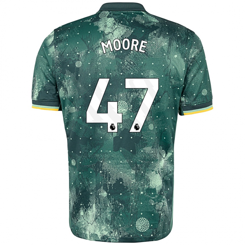 Kinderen Mikey Moore #47 Muntgroen Thuisshirt Derde Tenue 2024/25 T-Shirt België