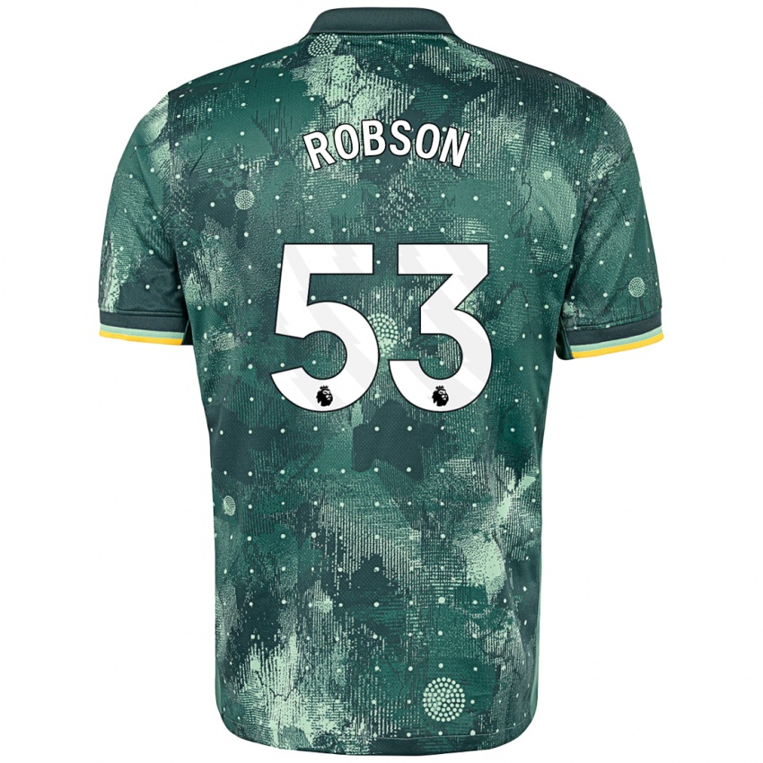 Kinderen Max Robson #53 Muntgroen Thuisshirt Derde Tenue 2024/25 T-Shirt België