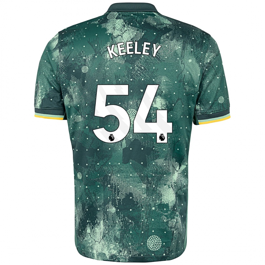 Kinderen Josh Keeley #54 Muntgroen Thuisshirt Derde Tenue 2024/25 T-Shirt België