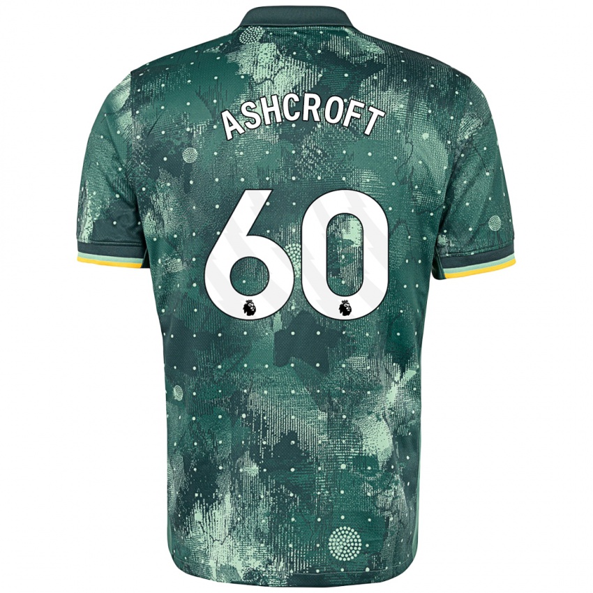 Kinderen Tyrell Ashcroft #60 Muntgroen Thuisshirt Derde Tenue 2024/25 T-Shirt België