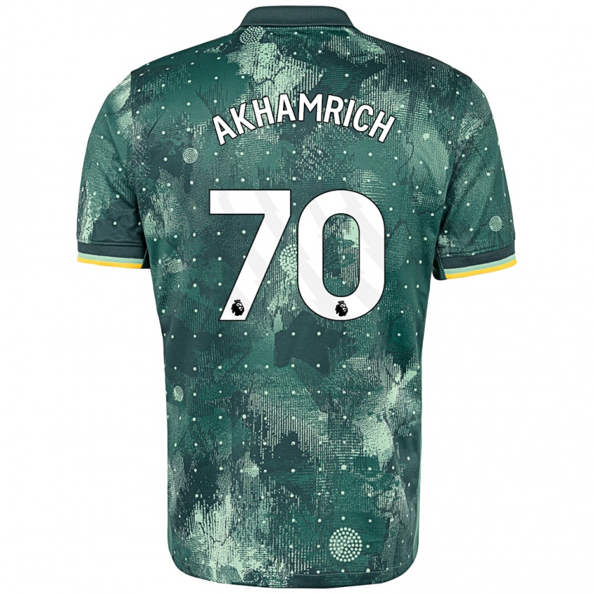 Kinderen Yusuf Akhamrich #70 Muntgroen Thuisshirt Derde Tenue 2024/25 T-Shirt België