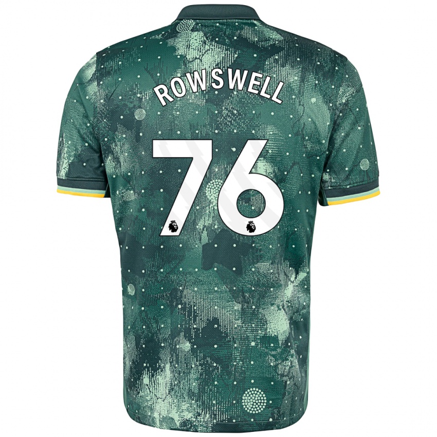 Kinderen James Rowswell #76 Muntgroen Thuisshirt Derde Tenue 2024/25 T-Shirt België