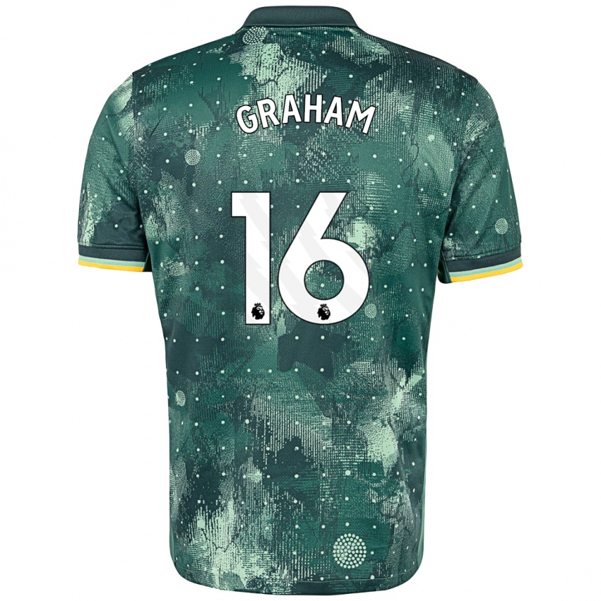 Kinderen Kit Graham #16 Muntgroen Thuisshirt Derde Tenue 2024/25 T-Shirt België