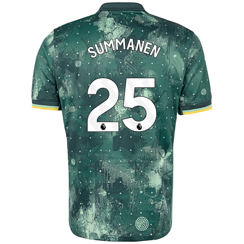 Kinderen Eveliina Summanen #25 Muntgroen Thuisshirt Derde Tenue 2024/25 T-Shirt België