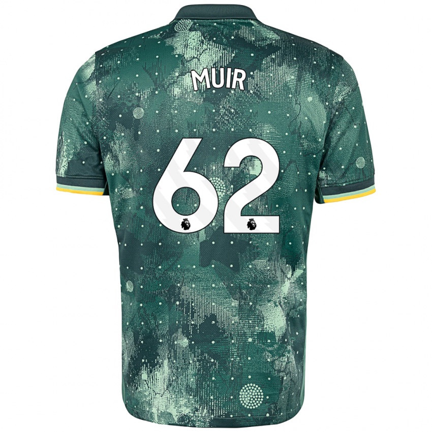 Kinderen Marqes Muir #62 Muntgroen Thuisshirt Derde Tenue 2024/25 T-Shirt België