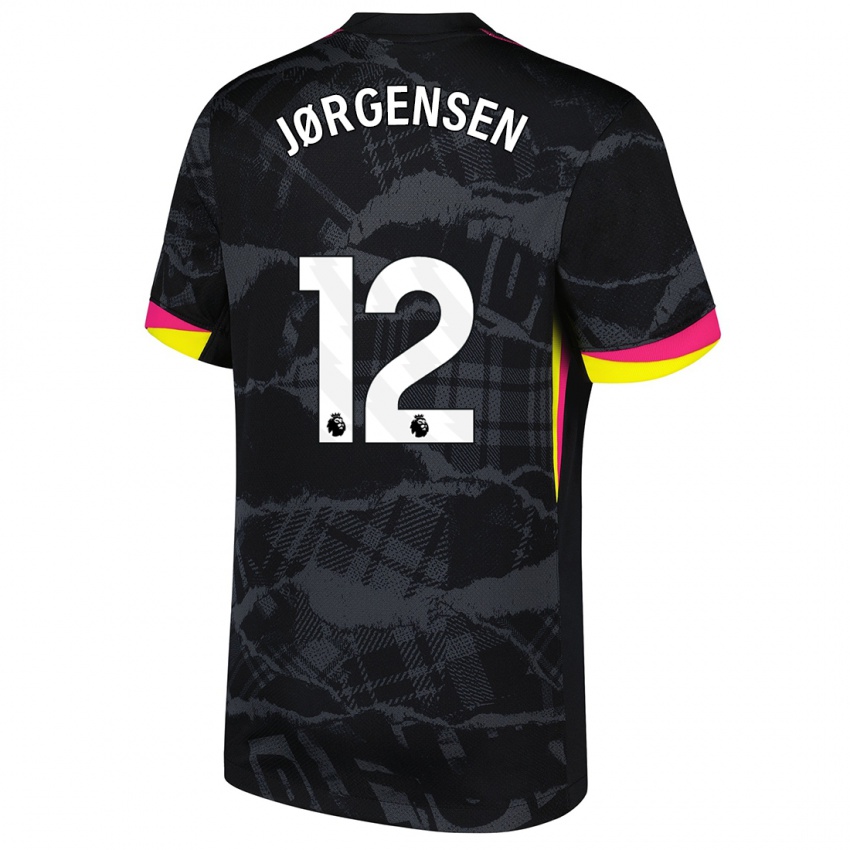 Enfant Maillot Filip Jørgensen #12 Noir Rose Troisieme 2024/25 T-Shirt Belgique