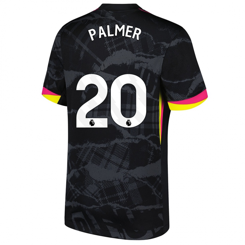 Enfant Maillot Cole Palmer #20 Noir Rose Troisieme 2024/25 T-Shirt Belgique