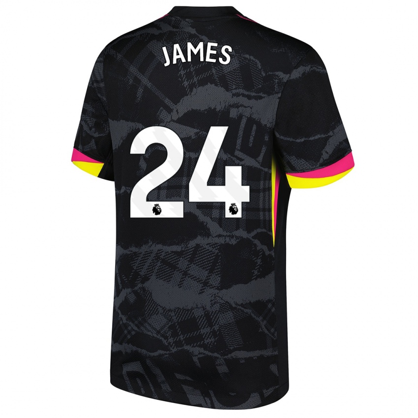 Enfant Maillot Reece James #24 Noir Rose Troisieme 2024/25 T-Shirt Belgique