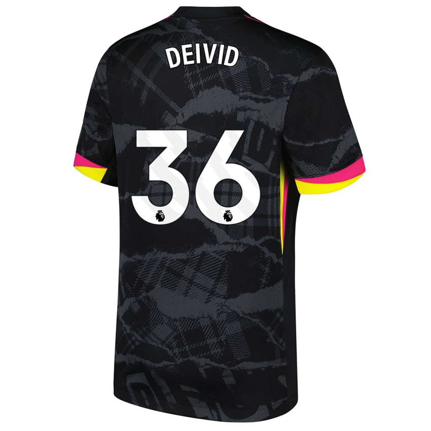 Enfant Maillot Deivid Washington #36 Noir Rose Troisieme 2024/25 T-Shirt Belgique