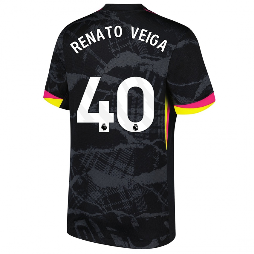 Enfant Maillot Renato Veiga #40 Noir Rose Troisieme 2024/25 T-Shirt Belgique