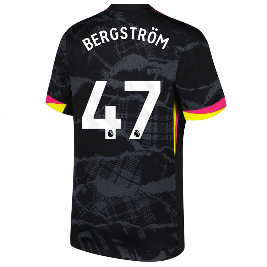 Enfant Maillot Lucas Bergström #47 Noir Rose Troisieme 2024/25 T-Shirt Belgique