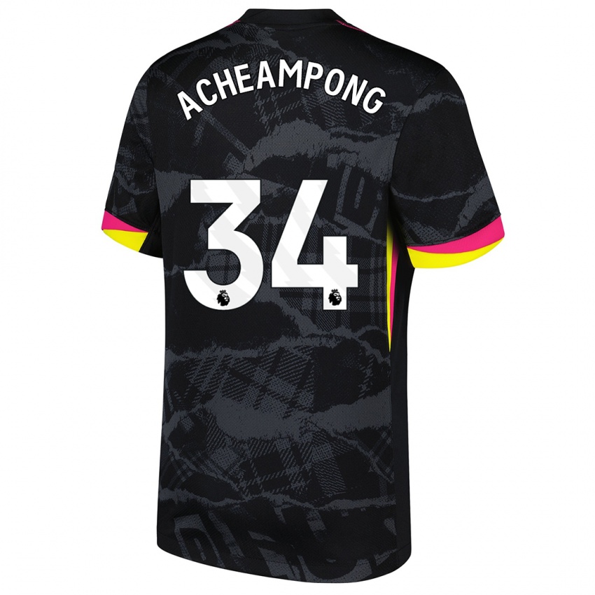 Enfant Maillot Josh Acheampong #34 Noir Rose Troisieme 2024/25 T-Shirt Belgique