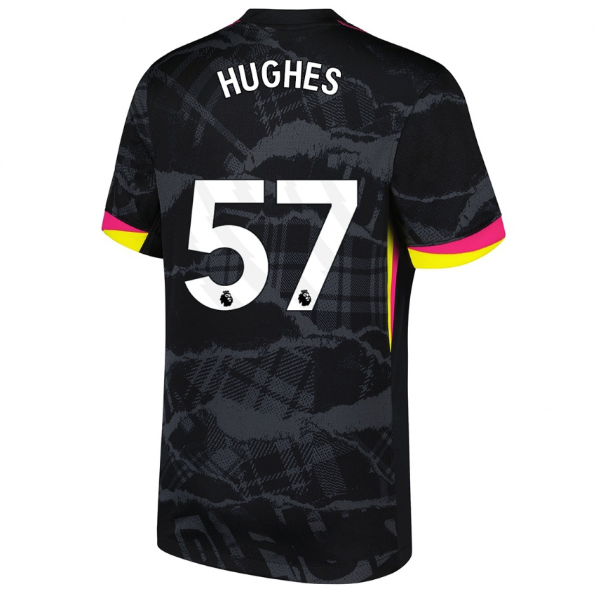 Enfant Maillot Brodi Hughes #57 Noir Rose Troisieme 2024/25 T-Shirt Belgique