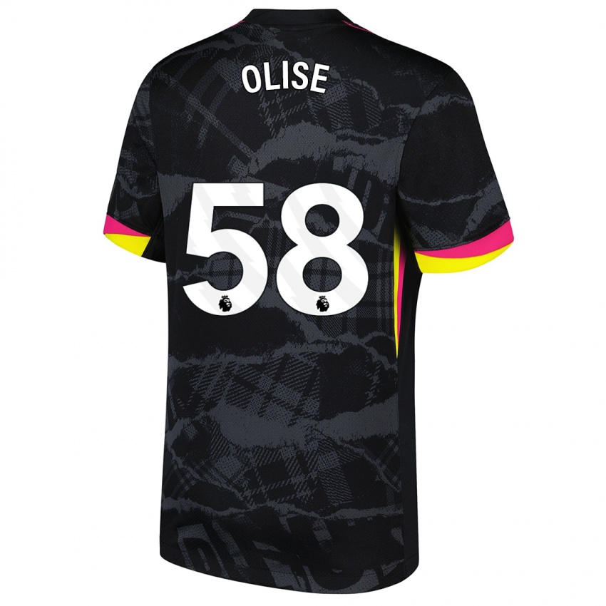 Enfant Maillot Richard Olise #58 Noir Rose Troisieme 2024/25 T-Shirt Belgique