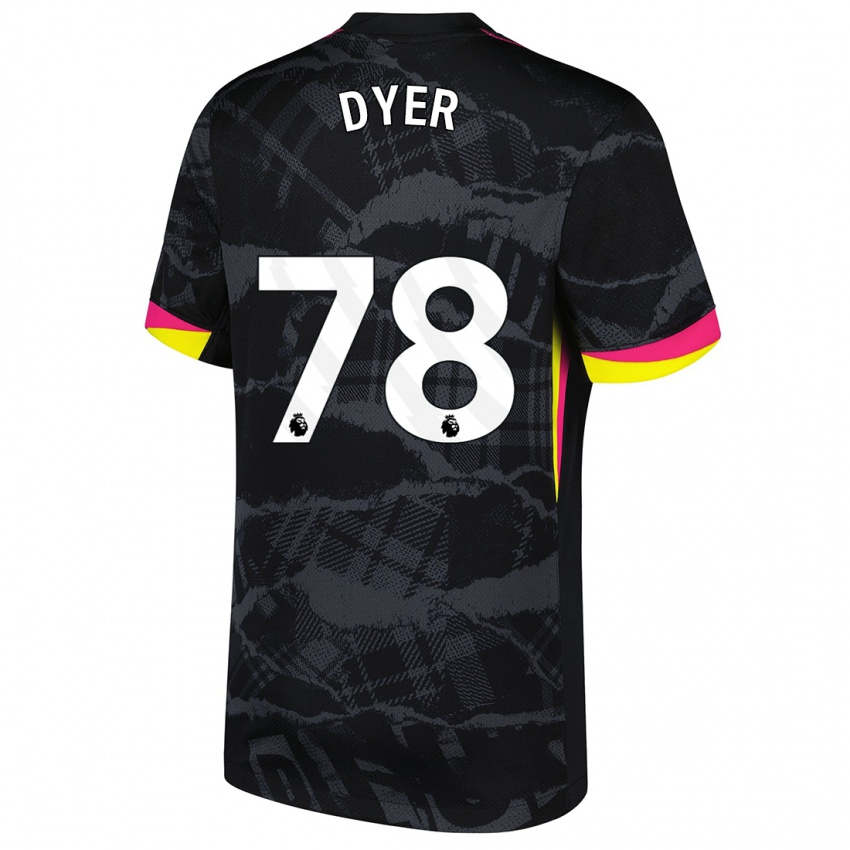 Enfant Maillot Kiano Dyer #78 Noir Rose Troisieme 2024/25 T-Shirt Belgique