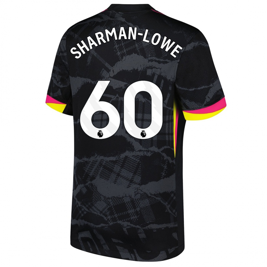 Enfant Maillot Teddy Sharman-Lowe #60 Noir Rose Troisieme 2024/25 T-Shirt Belgique